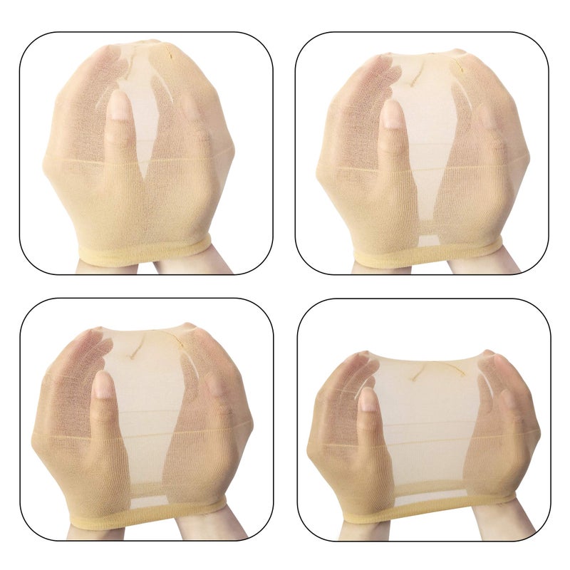 YANTAISIYU 6 Pieces Stocking Wig Caps for Lace Front Wigs Nylon Mesh Wig Cap for Women (Beige) - Image 3